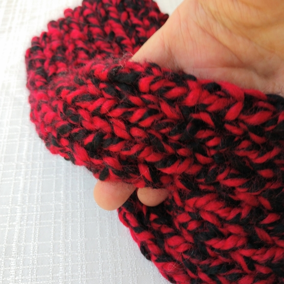 Headband Earwarmer Turban Crossover Knit UGA Handmade Knit Bulky Top Knot - Picture 4 of 7